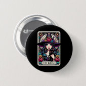 Die Hexenkarte Halloween Gothic Hexe Vibes Button (Vorne & Hinten)