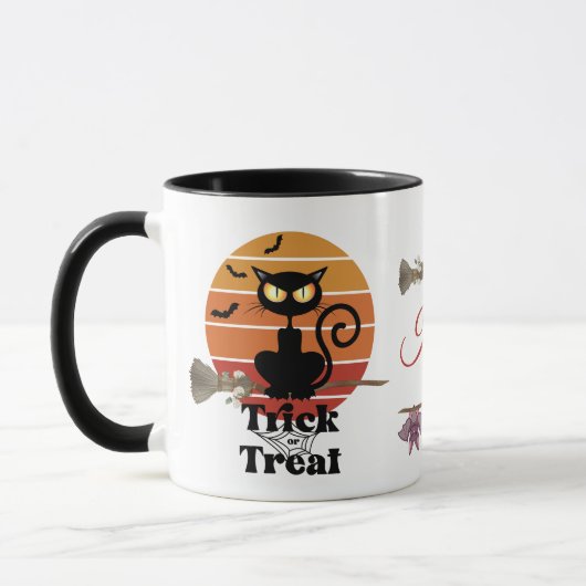 Die Hexenkatze oder das Halloween-Abenteuer Tasse (Links)