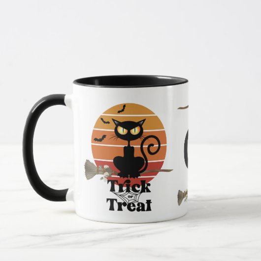 Die Hexenkatze-Trick- oder Treatabenteuer-Monogram Tasse (Links)