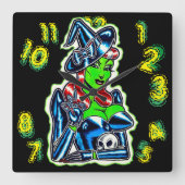 Die Hexenzeit Quadratische Wanduhr (Vorderseite)