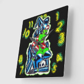 Die Hexenzeit Quadratische Wanduhr (Winkel)