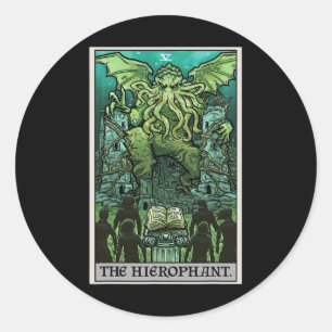 Die Hierophant Tarot Card Cthulhu Clic Horror Hall Runder Aufkleber