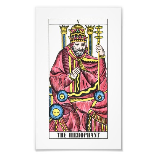 Die Hierophant-Tarot-Karte Fotodruck (Vorne)