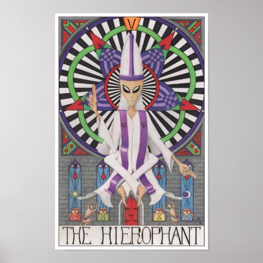 Die Hierophant-Tarotkarte Poster (Vorne)