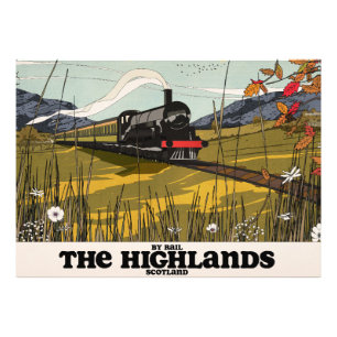 Die Highlands von Schottland Reiseplakat Fotodruck