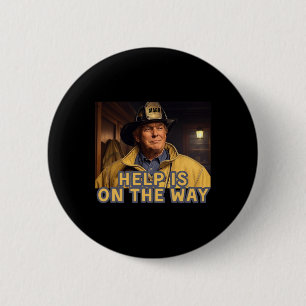 Die Hilfe für den Feuerwehrmann Trump ist auf dem Button