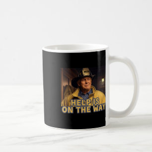 Die Hilfe für den Feuerwehrmann Trump ist auf dem  Kaffeetasse