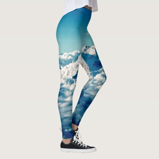 Die Himalaya-Berge in Wolken Blauer Himmel Leggings (Rechts)