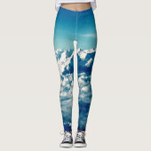 Die Himalaya-Berge in Wolken Blauer Himmel Leggings (Vorderseite)