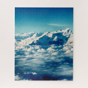 Die Himalaya-Berge in Wolken Blauer Himmel Puzzle