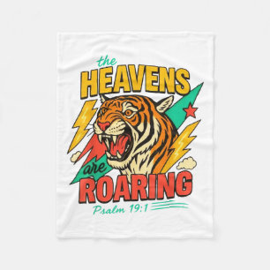 Die Himmel Brüllen Psalm 19_1 Tiger Christian Fleecedecke