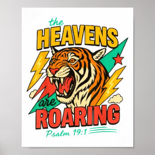 Die Himmel brüllen Psalm 19_1 Tiger Christian Poster