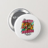 Die Himmel Brüllen Psalm 19_1 Tiger Christlich Button (Vorne & Hinten)