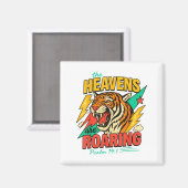 Die Himmel Brüllen Psalm 19_1 Tiger Christlich Magnet (Vorderseite/Rückseite)