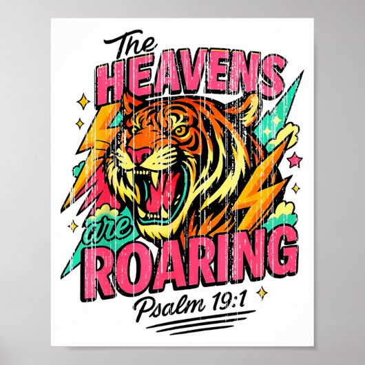 Die Himmel Brüllen Psalm 19_1 Tiger Christlich Poster (Vorne)