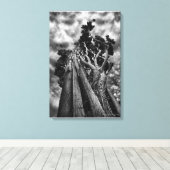 Die Himmel nennen, Schwarz und Weiß, schöne Kunst Leinwanddruck (Insitu (Holzboden))