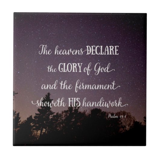 Die Himmel verkünden die Herrlichkeit Gottes Fliese (Vorderseite)