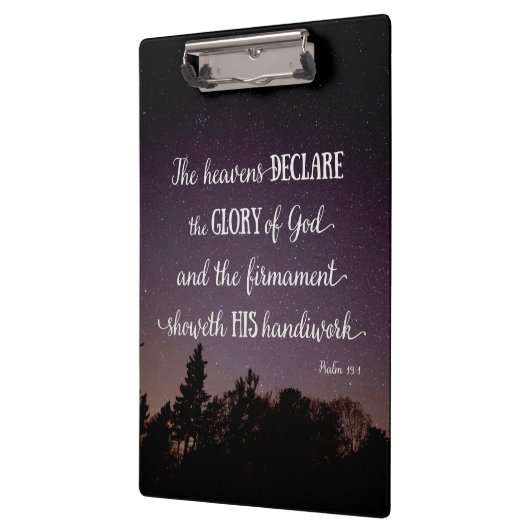 Die Himmel verkünden die Herrlichkeit Gottes Klemmbrett (Links)