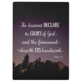 Die Himmel verkünden die Herrlichkeit Gottes Klemmbrett (Rückseite)