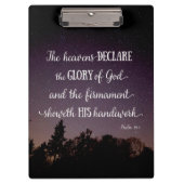 Die Himmel verkünden die Herrlichkeit Gottes Klemmbrett (Vorderseite)