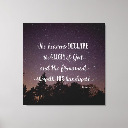 Die Himmel verkünden die Herrlichkeit Gottes Leinwanddruck (Vorderseite)