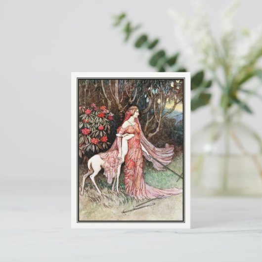 Die Hinter dem Wald von Warwick Goble Postkarte (Stehend Vorderseite)