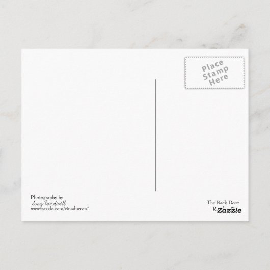 Die Hintertür Postkarte (Rückseite)