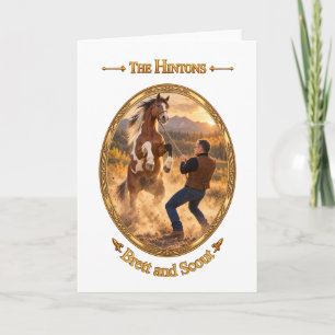 Die Hintons Brett und Scout Horse Art Karte