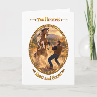 Die Hintons Brett und Scout Horse Art Karte