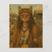 Die Hippie-Katze Postkarte (Vorderseite)