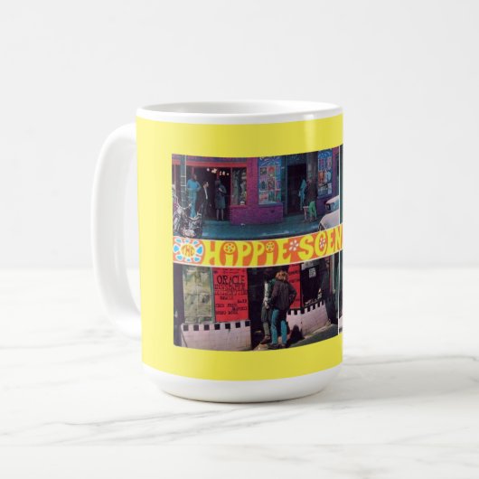 Die Hippie-Szene, Retro, Vintag Kaffeetasse (Vorderseite Links)