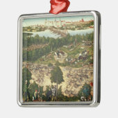 Die Hirsch-Jagd Silbernes Ornament (Links)