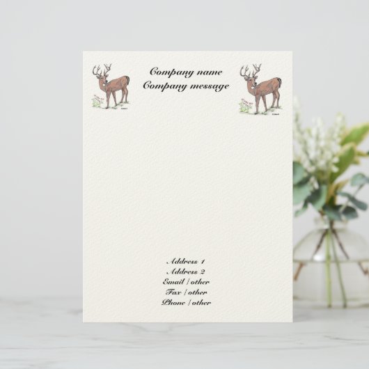" Die Hirsche 1 " Letterhead Briefbogen (Stehend Vorderseite)