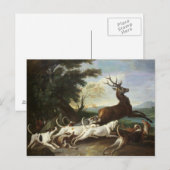 Die Hirschjagd, 1718 Postkarte (Vorne/Hinten)