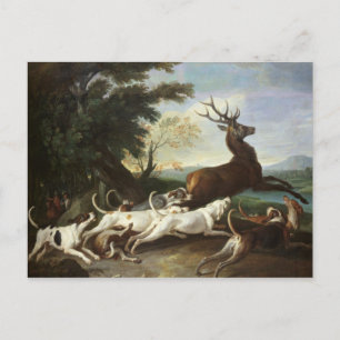 Die Hirschjagd, 1718 Postkarte