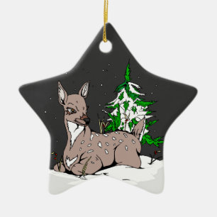 Die Hirschkuh - Keramik Ornament