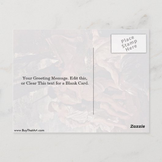 Die Hirten von Arcadia von Nicolas Poussin Postkarte (Rückseite)