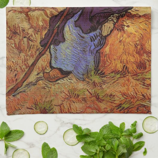 Die Hirtin (nach Millet) von Vincent van Gogh Geschirrtuch (Gefaltet)