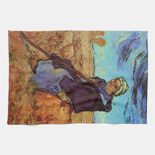 Die Hirtin (nach Millet) von Vincent van Gogh Geschirrtuch (Horizontal)