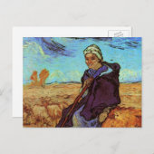Die Hirtin (nach Millet) von Vincent van Gogh Postkarte (Vorne/Hinten)
