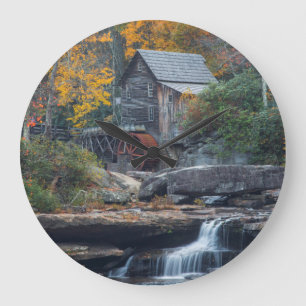 Die historische Grismühle am Glade Creek Große Wanduhr