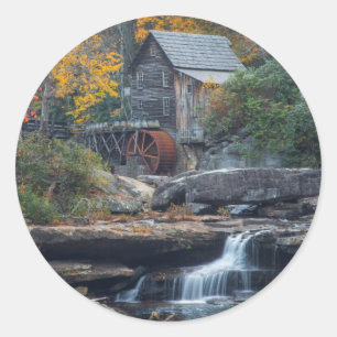 Die historische Grismühle am Glade Creek Runder Aufkleber