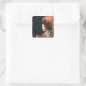 Die Hitze mit dem As der Diamanten Quadratischer Aufkleber (Tasche)