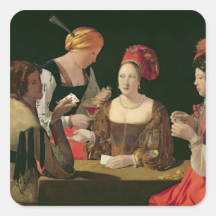 Die Hitze mit dem As der Diamanten Quadratischer Aufkleber