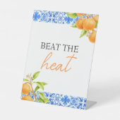 Die Hitze schlagen | Kleine Süsse Kinderdusche Sockelschild (Vorderseite)