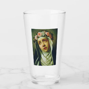 Die hl. Rosa von Lima Der Engel von Peru Hochkunst Glas