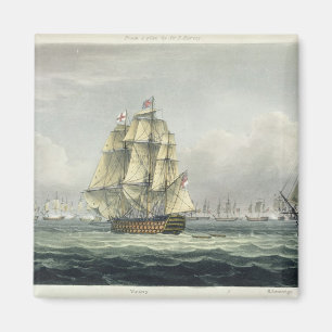 Die HMS Victory, die für die französische Linie Magnet