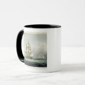 Die HMS Victory, die für die französische Linie Tasse (Vorderseite Links)