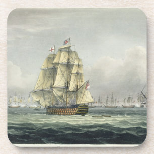 Die HMS Victory, die für die französische Linie Untersetzer