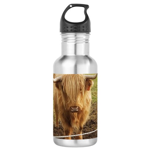 Die Hochlandkühe Edelstahlflasche (Vorderseite)